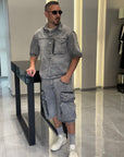 Coordinato denim cargo