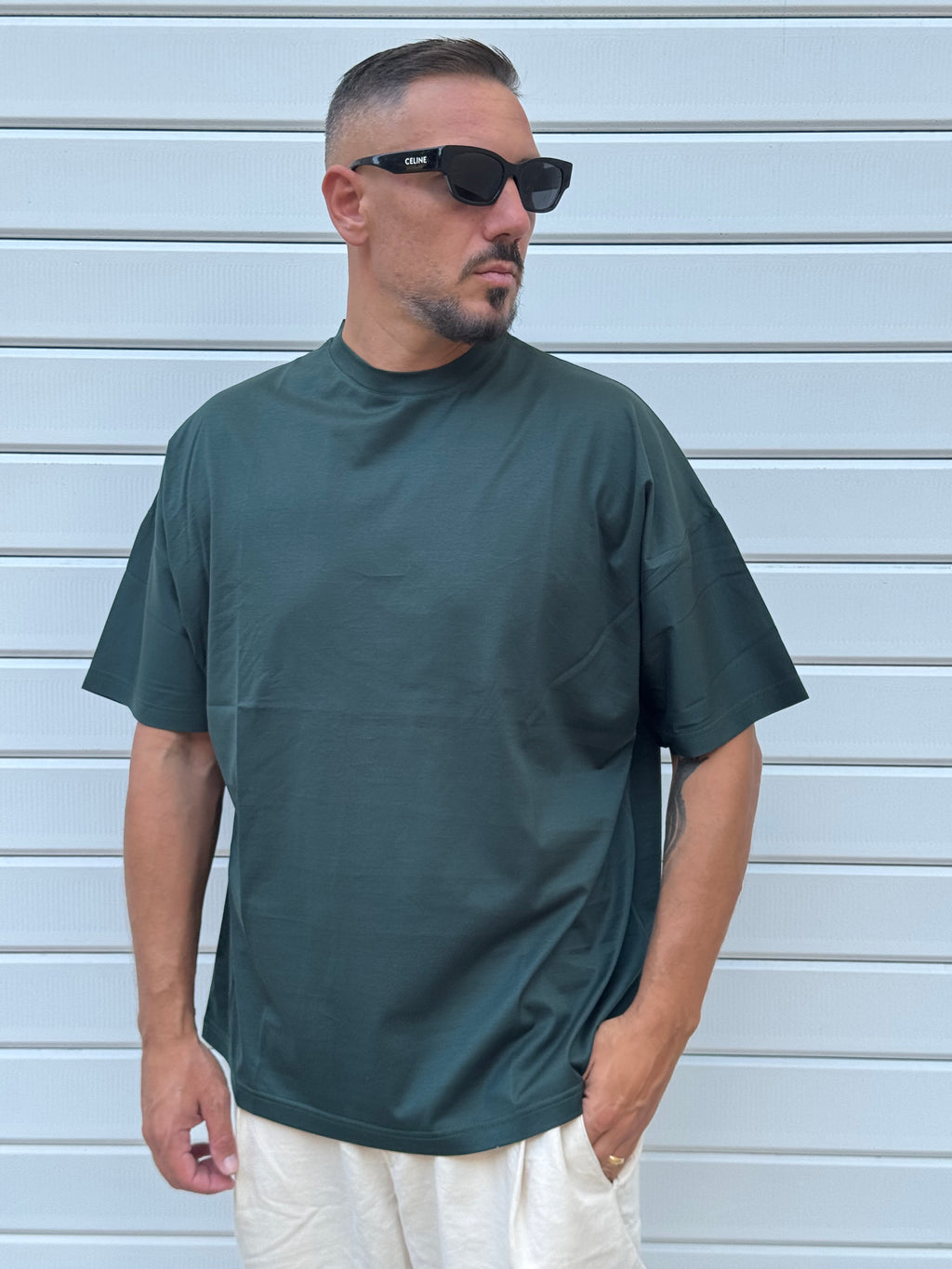 T-shirt filo di Scozia oversize