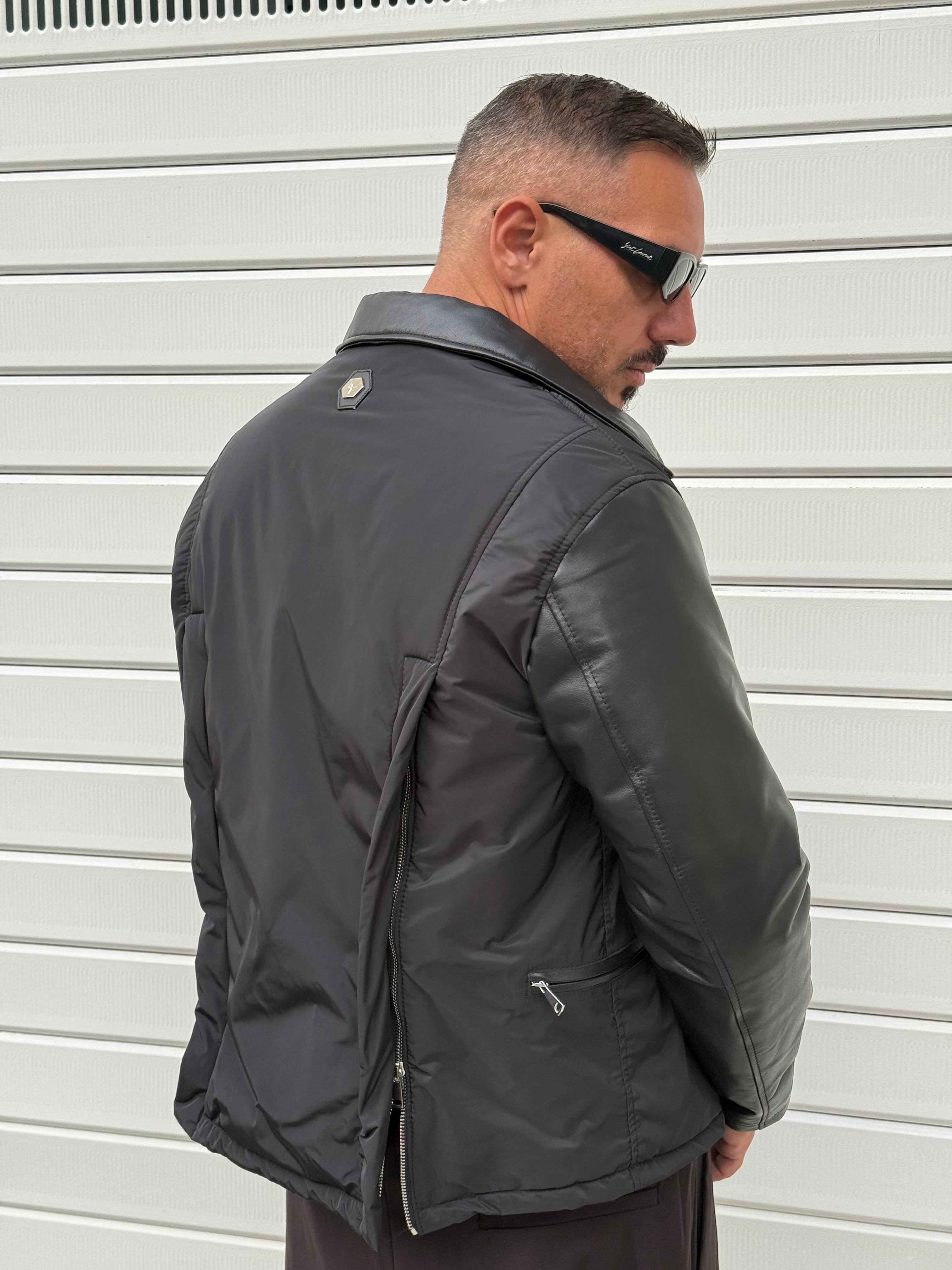 Jacket nylon e pelle