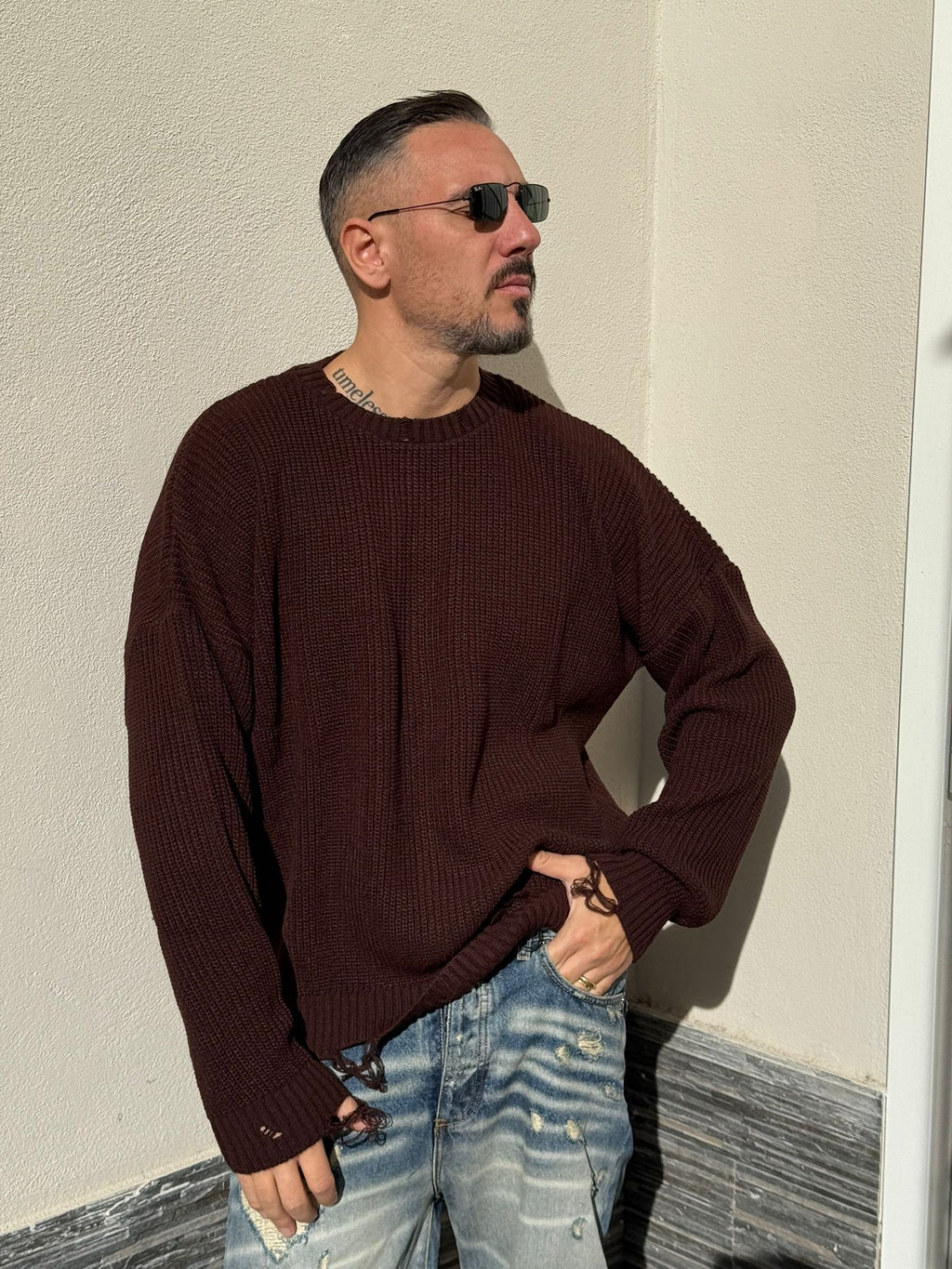 Maglione oversize rotture