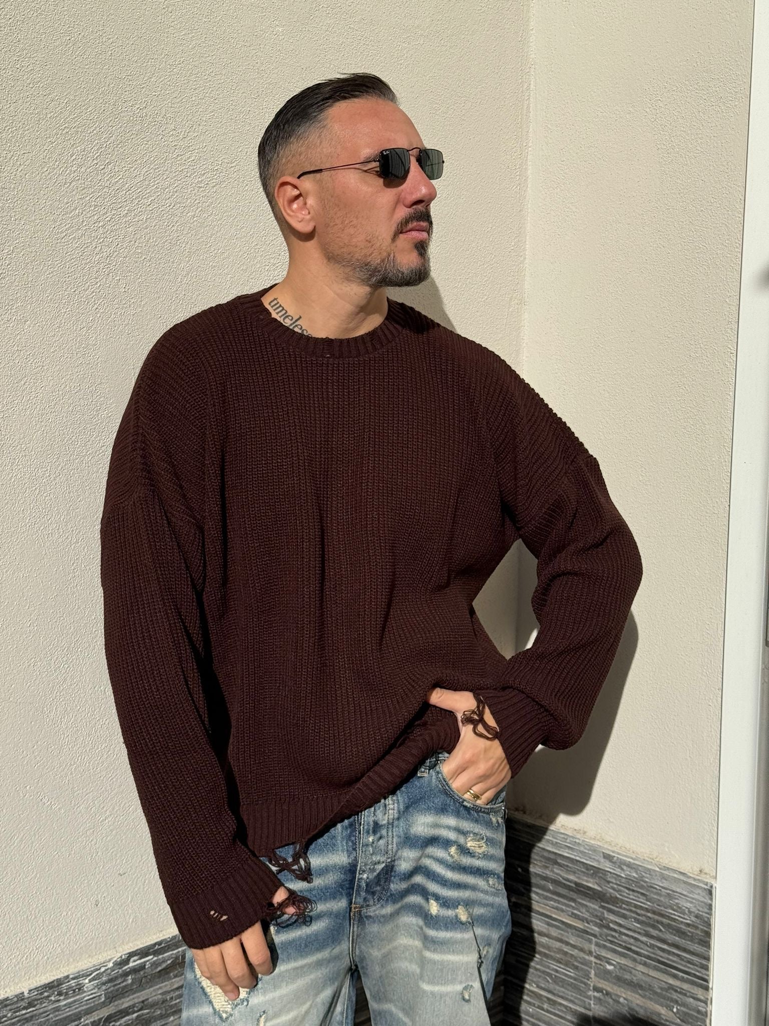 Maglione oversize rotture