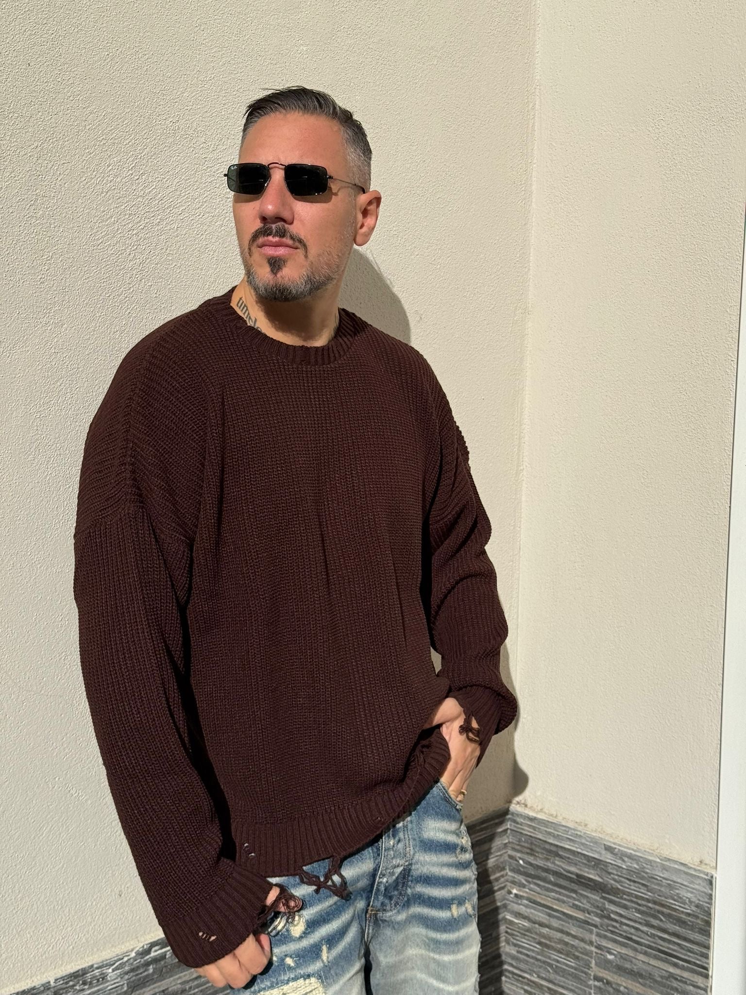 Maglione oversize rotture