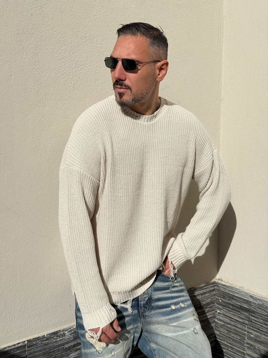 Maglione oversize rotture