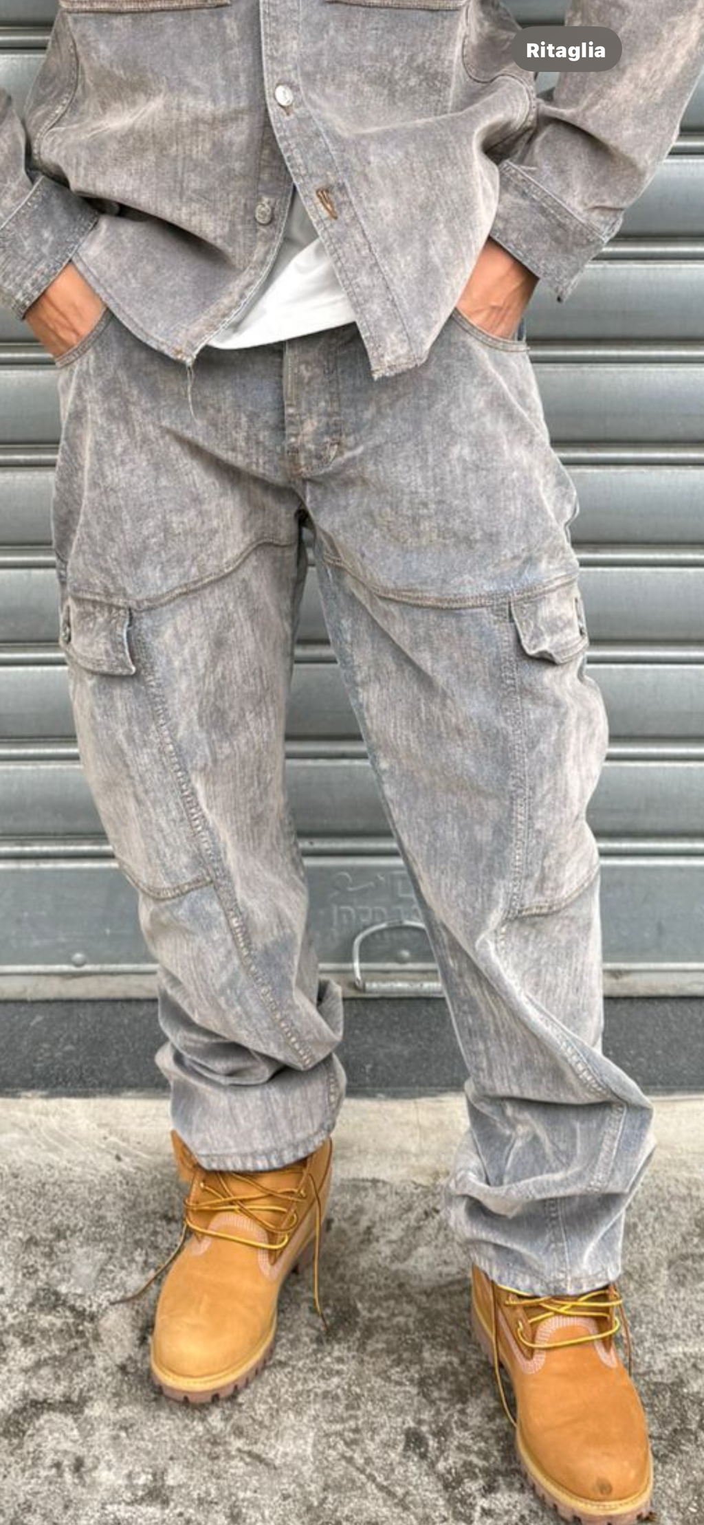 Cargo denim velour dnc