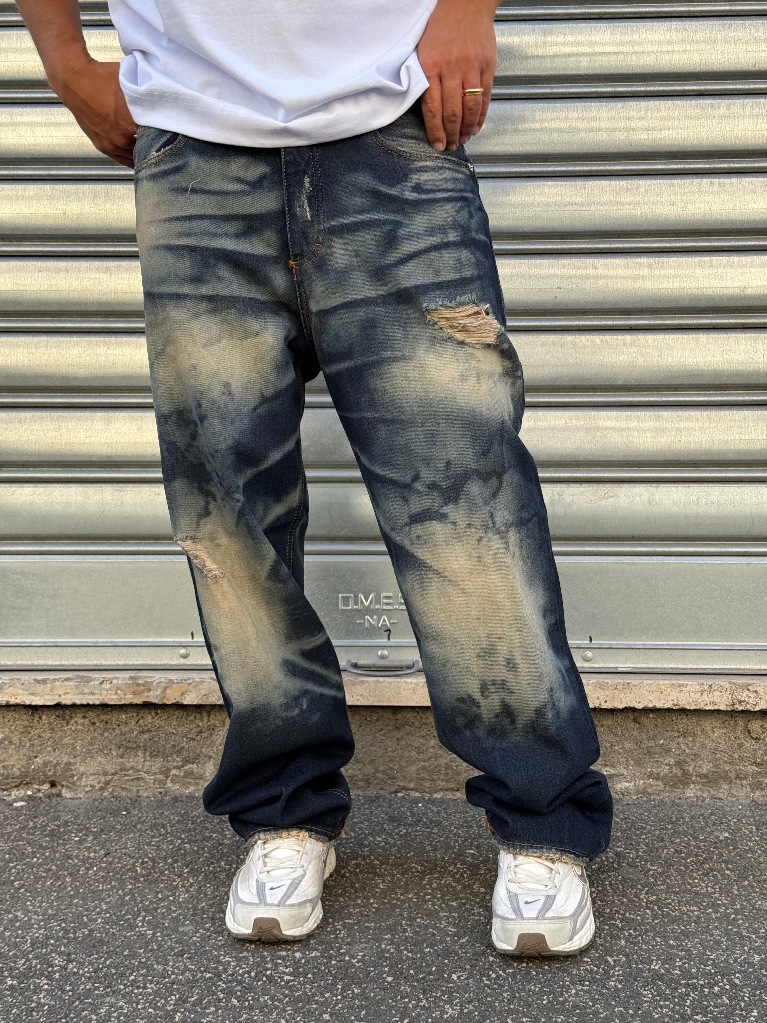 Jeans Baggy lavaggio sabbiato
