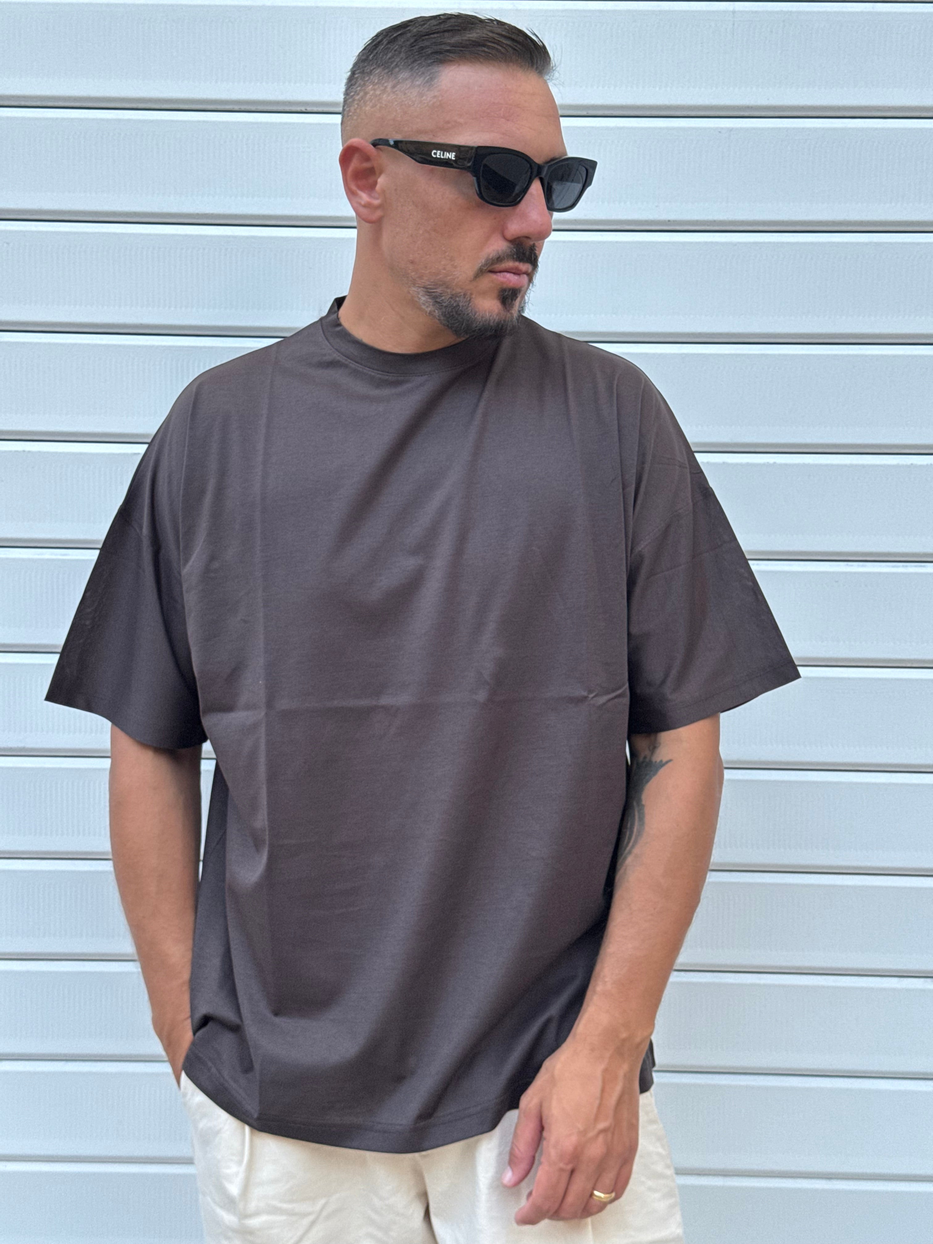 T-shirt filo di Scozia oversize
