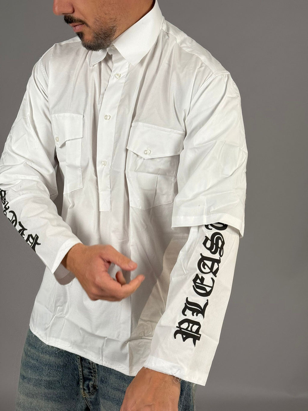 Camicia manica stampata