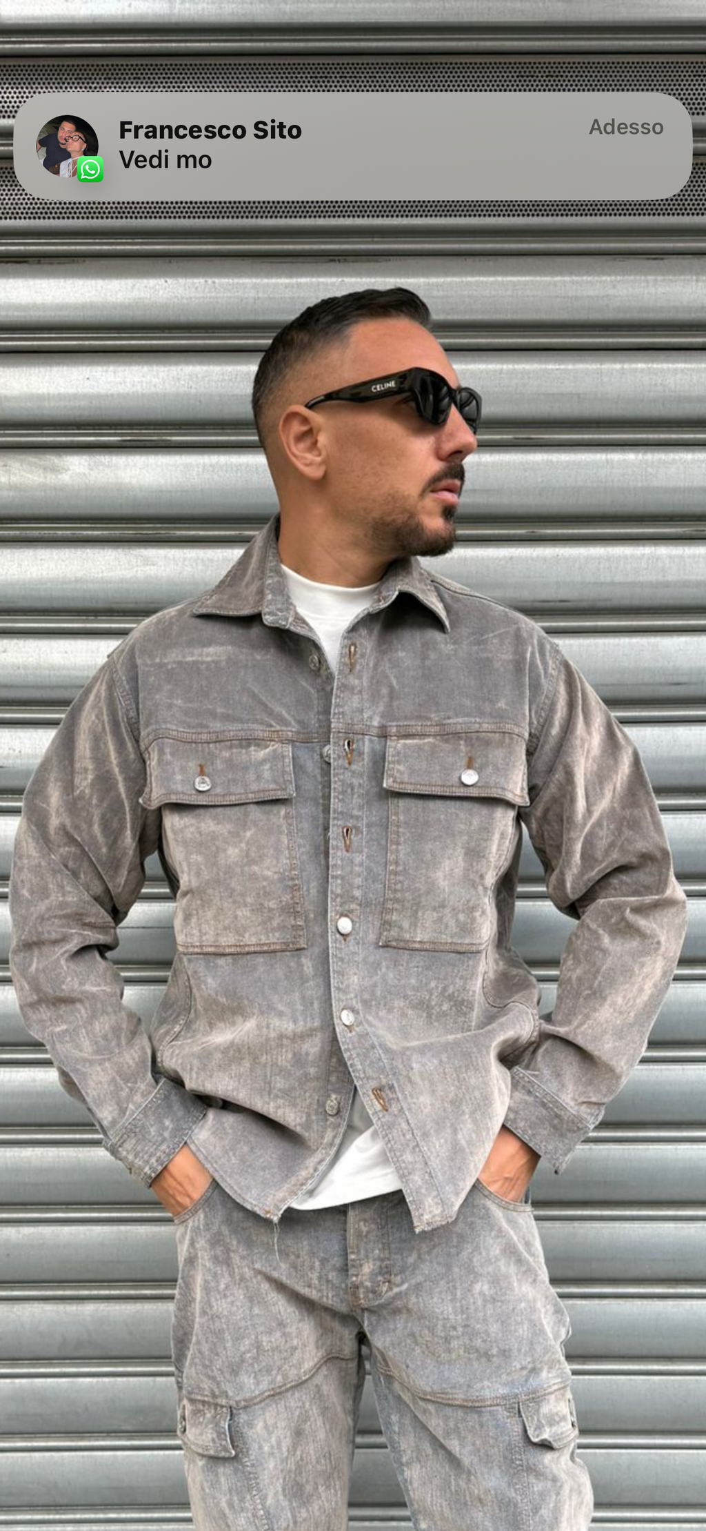 Camicia Denim velour dnc