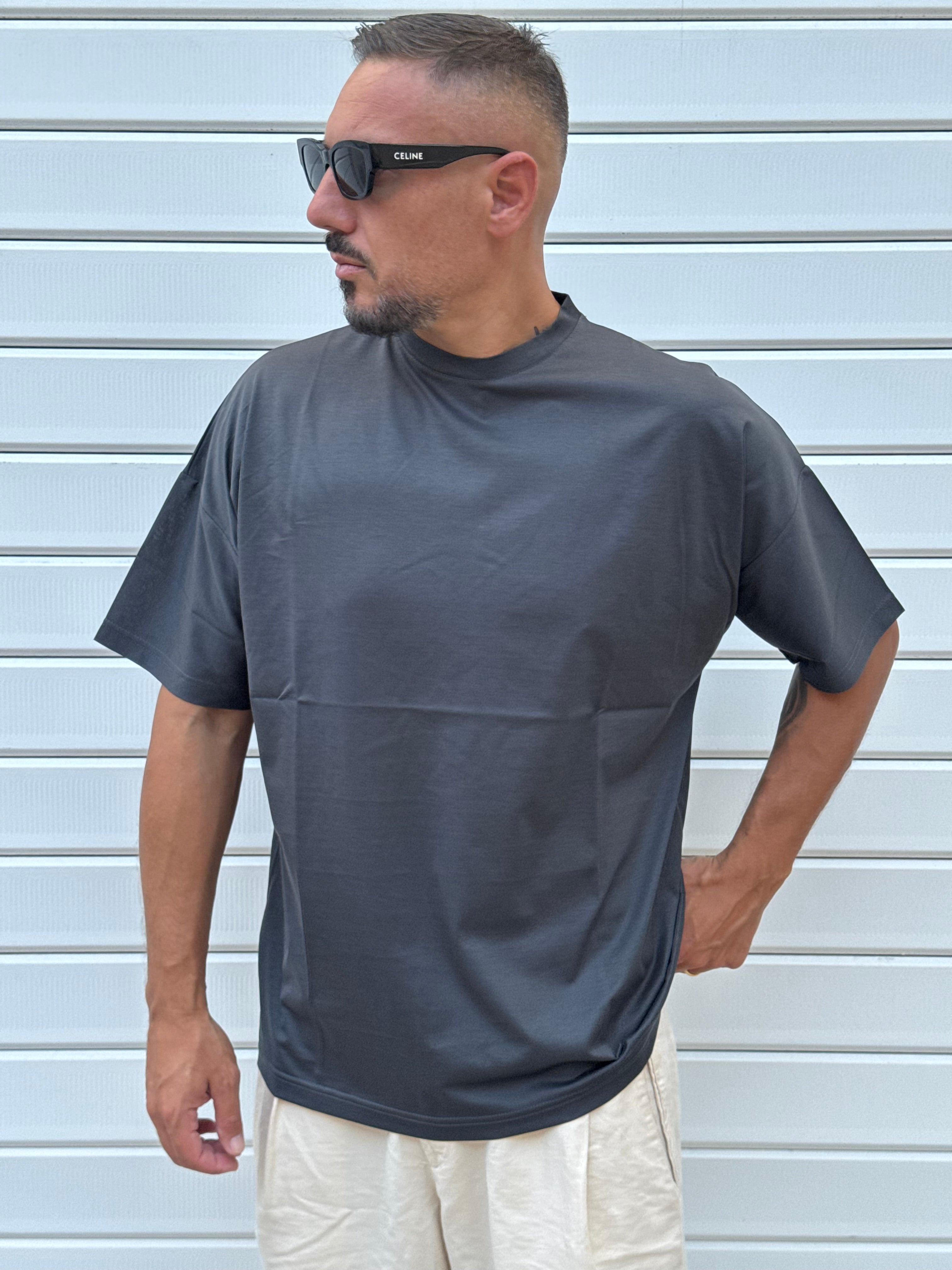 T-shirt filo di Scozia oversize
