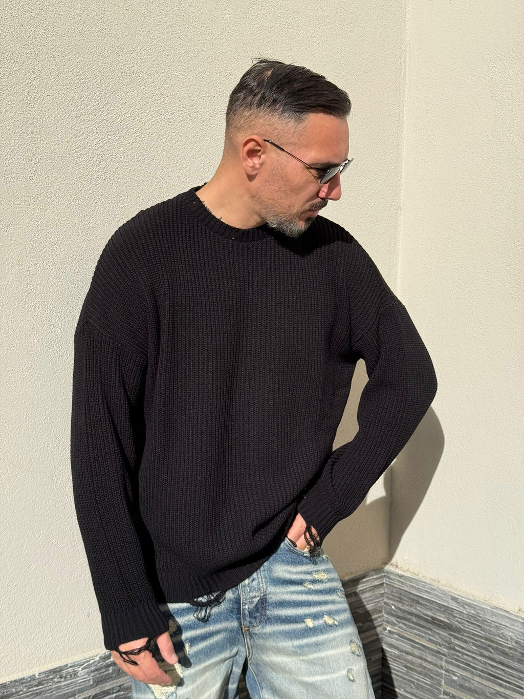 Maglione oversize rotture