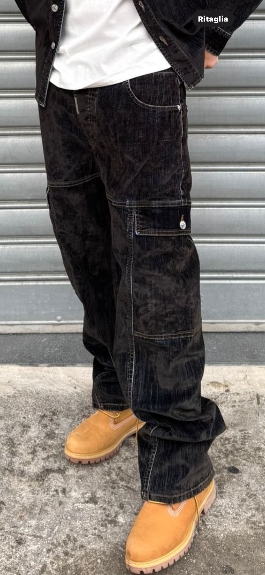 Cargo denim velour dnc