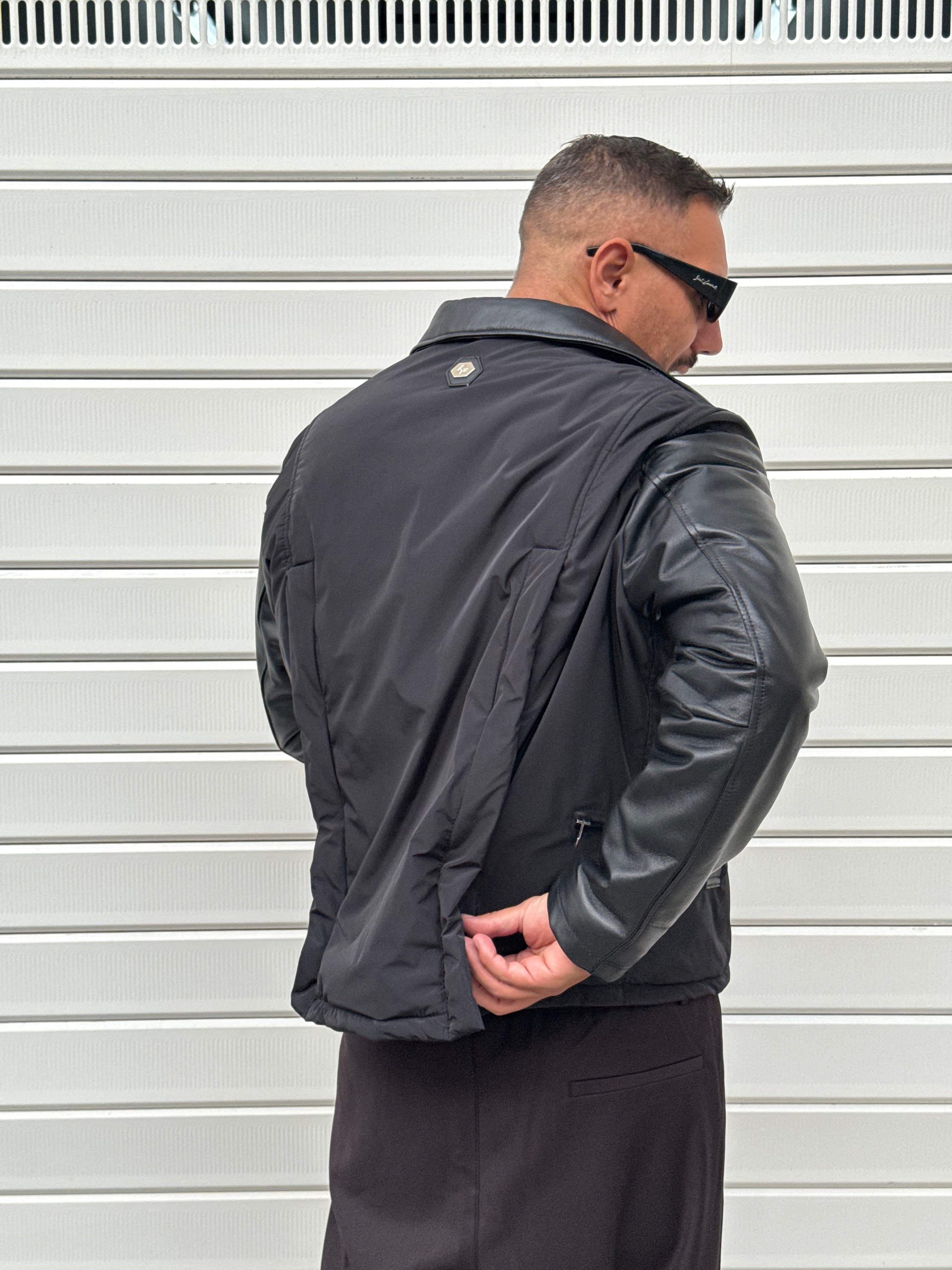 Jacket nylon e pelle