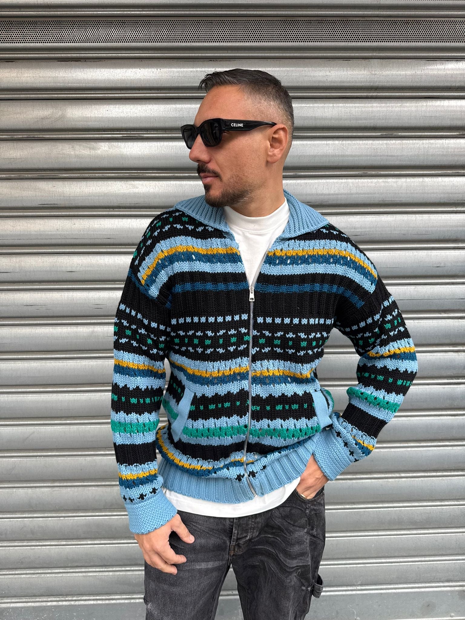 Cardigan lana con zip